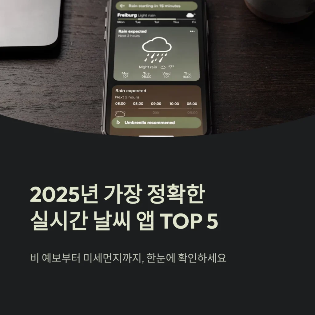 2025년 가장 정확한실시간 날씨 앱 TOP 5
