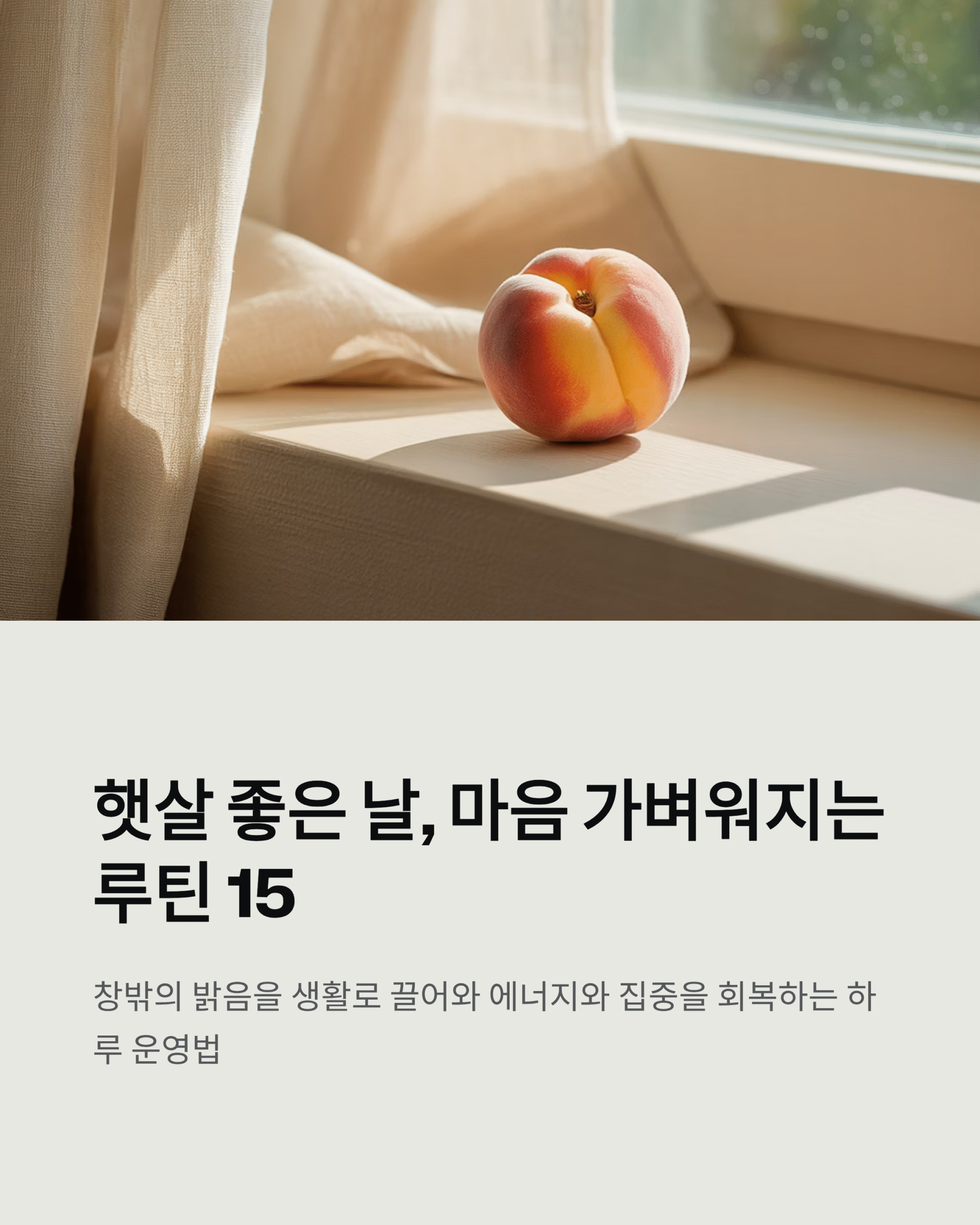 햇살 좋은 날, 마음 가벼워지는 루틴 15