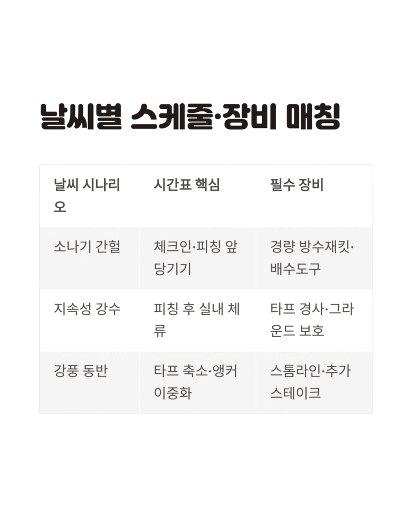 기상정보로 완벽하게 짜는 캠핑 스케줄 가이드
