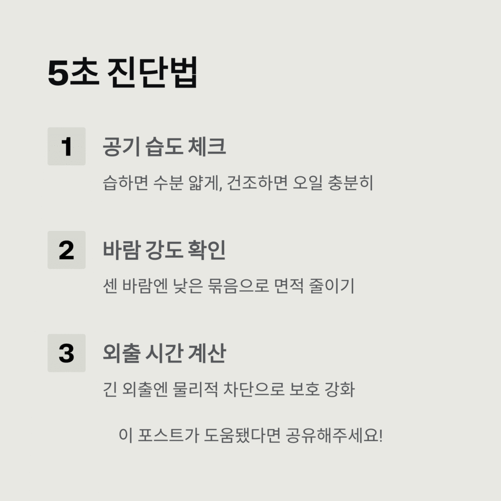 날씨별 헤어스타일 비법, 하루종일 무너지지 않게