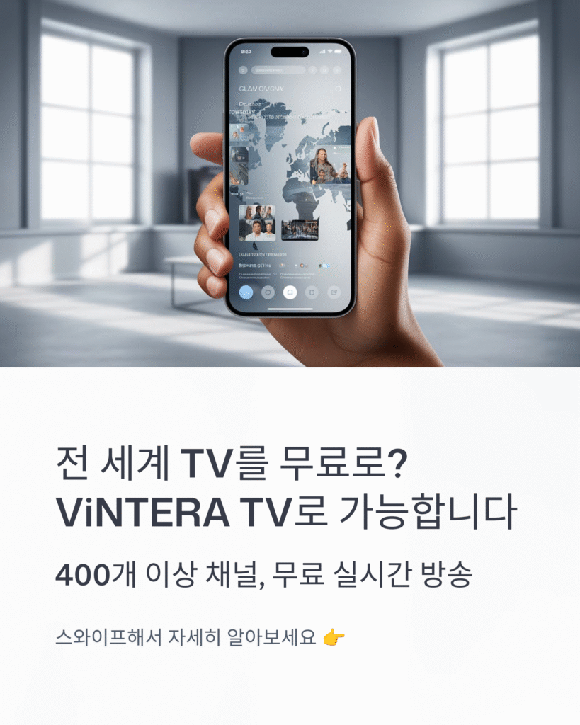 📺 ViNTERA TV – 온라인 TV, IPTV | 전 세계 채널을 한 번에 즐기는 무료 실시간 방송 앱 (2025)