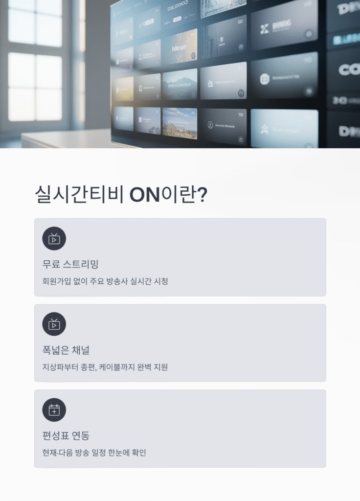 📺 실시간티비 ON - SBS, MBC, KBS, JTBC 무료 실시간 TV 시청 앱 완벽 리뷰