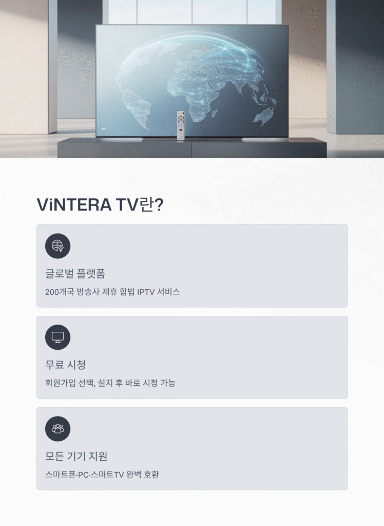 📺 ViNTERA TV – 온라인 TV, IPTV | 전 세계 채널을 한 번에 즐기는 무료 실시간 방송 앱 (2025)