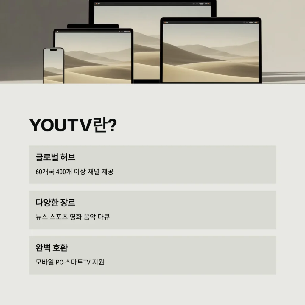 YouTV – 400개 이상의 TV 채널과 영화 실시간 시청 완벽 가이드