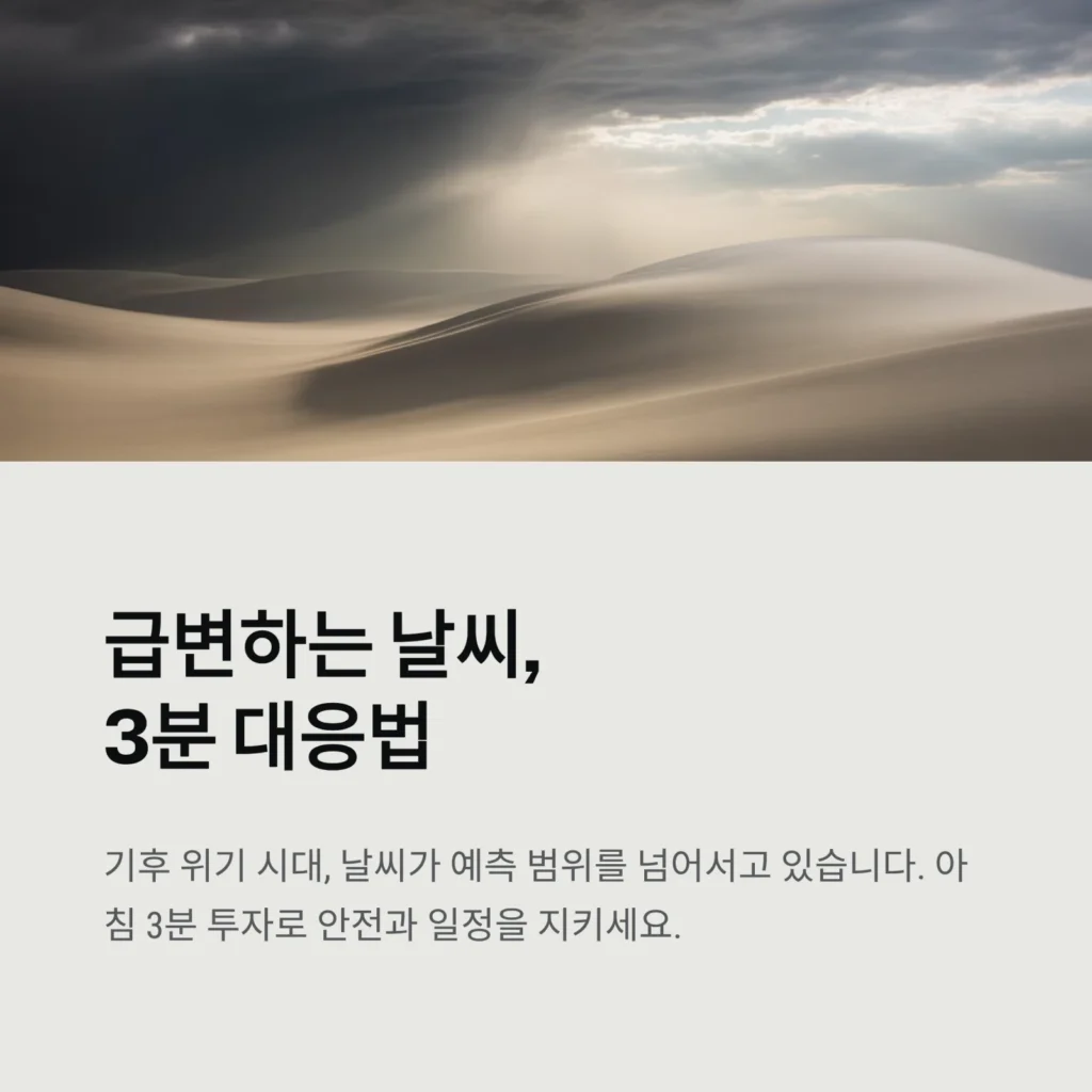 급변하는 날씨, 오늘 안전과 일정을 지키는 3분 대응법｜폭우·폭염·한파 실전 매뉴얼