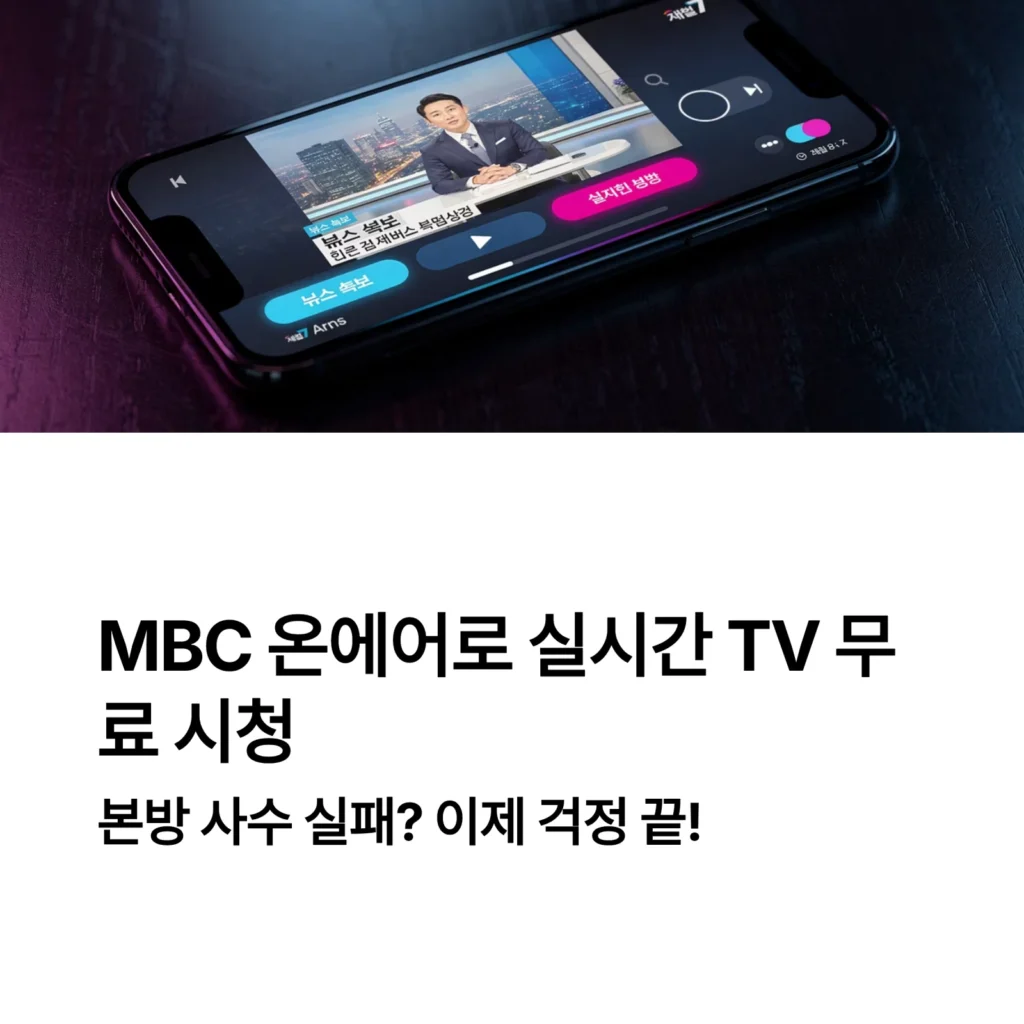 MBC 온에어로 실시간 TV 보는 방법 및 장점