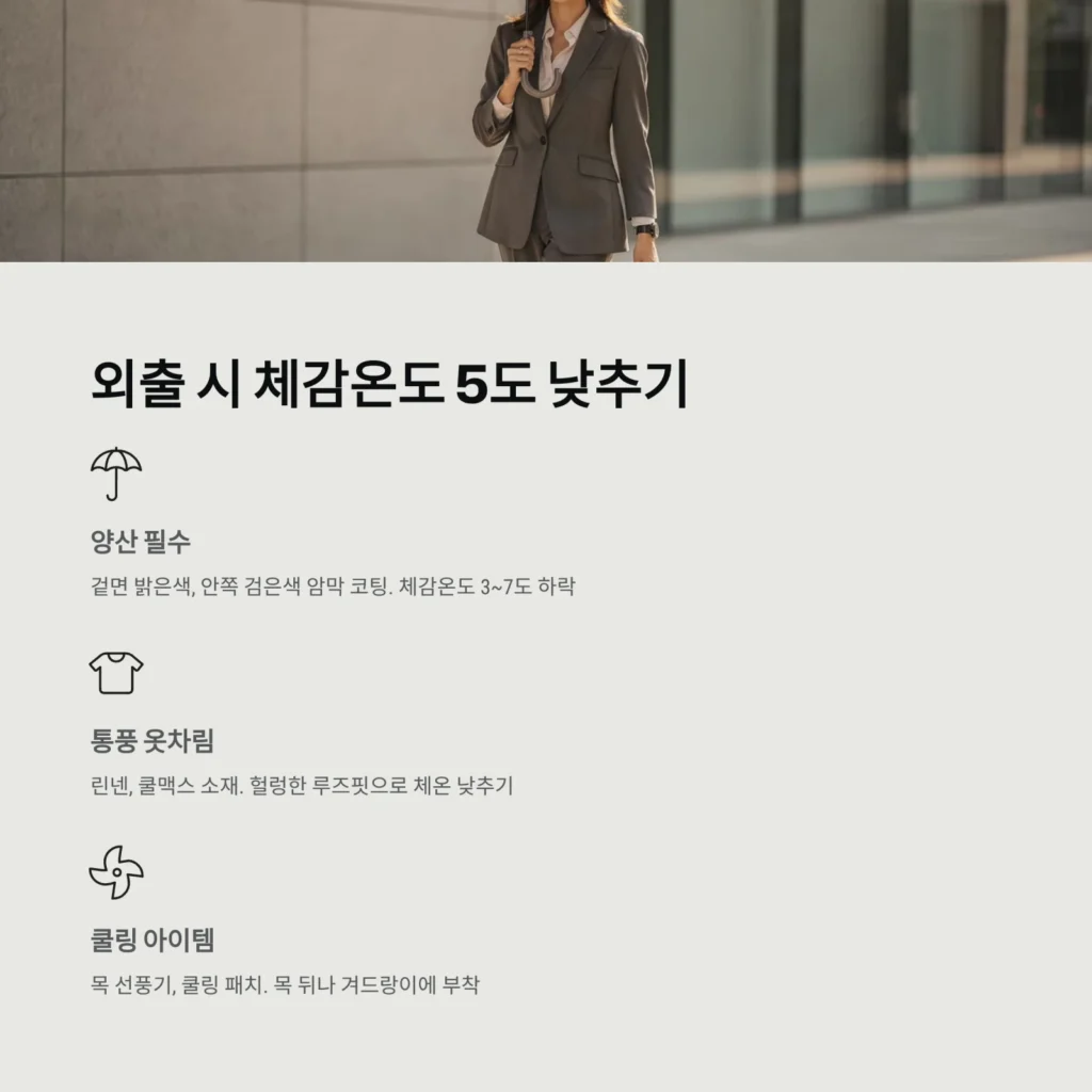 외출 시 체감온도 5도 낮추기