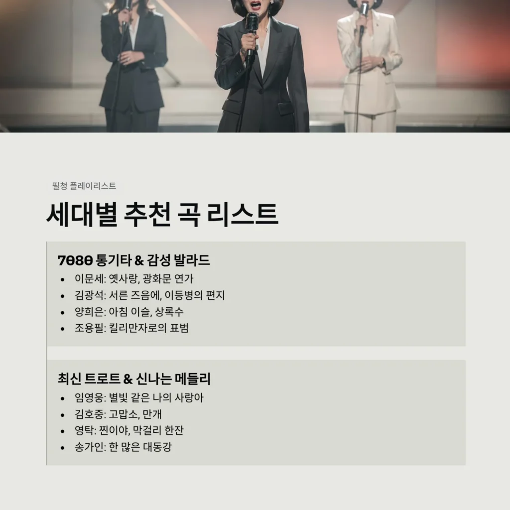 세대별 추천 곡 리스트
