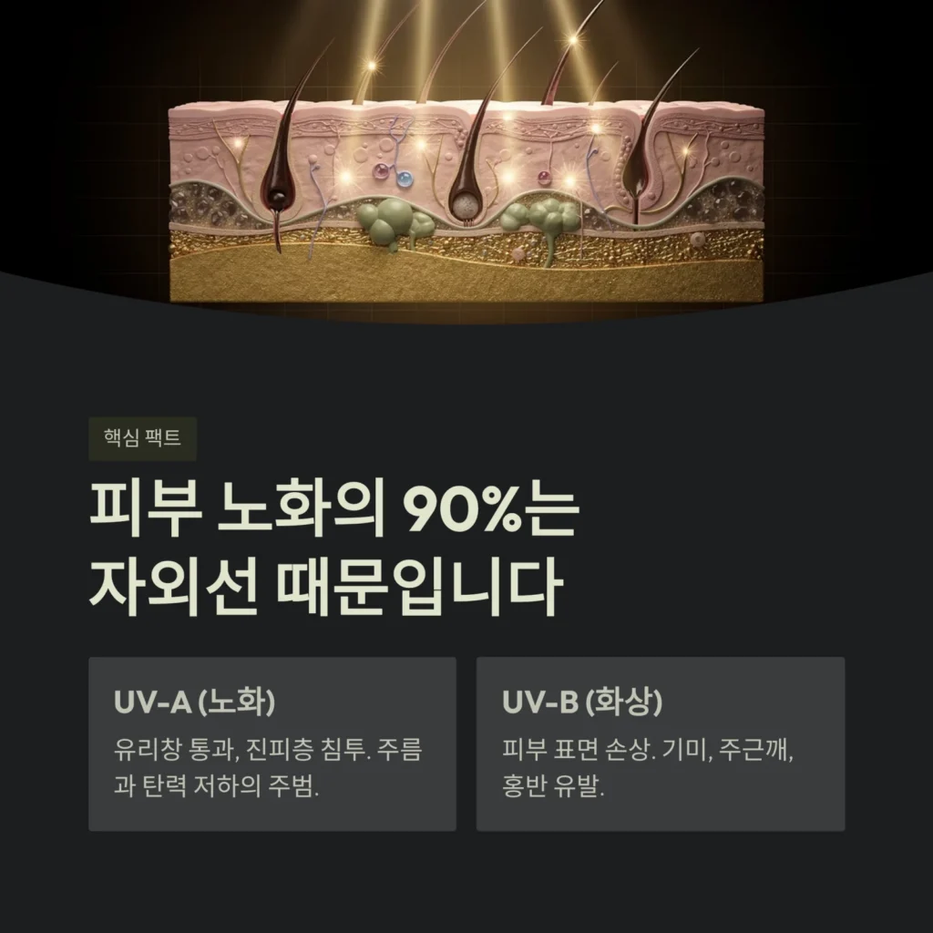 피부 노화의 90%는자외선 때문입니다 피부 노화의 90%는자외선 때문입니다