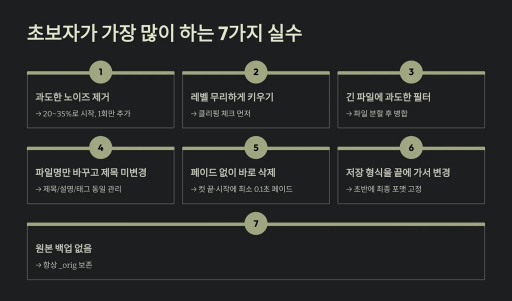 초보자가 가장 많이 하는 7가지 실수