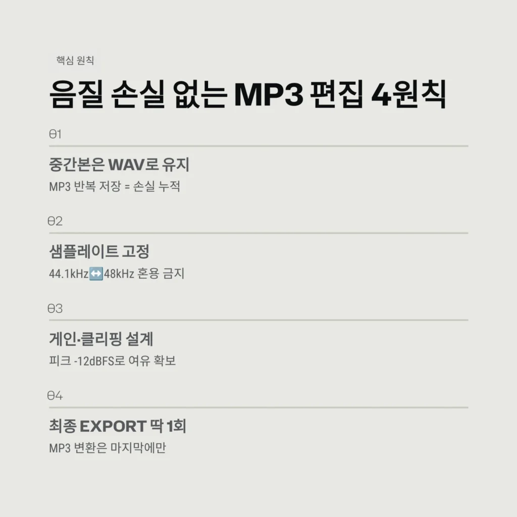 음질 손실 없는 MP3 편집 4원칙 음질 손실 없는 MP3 편집 4원칙