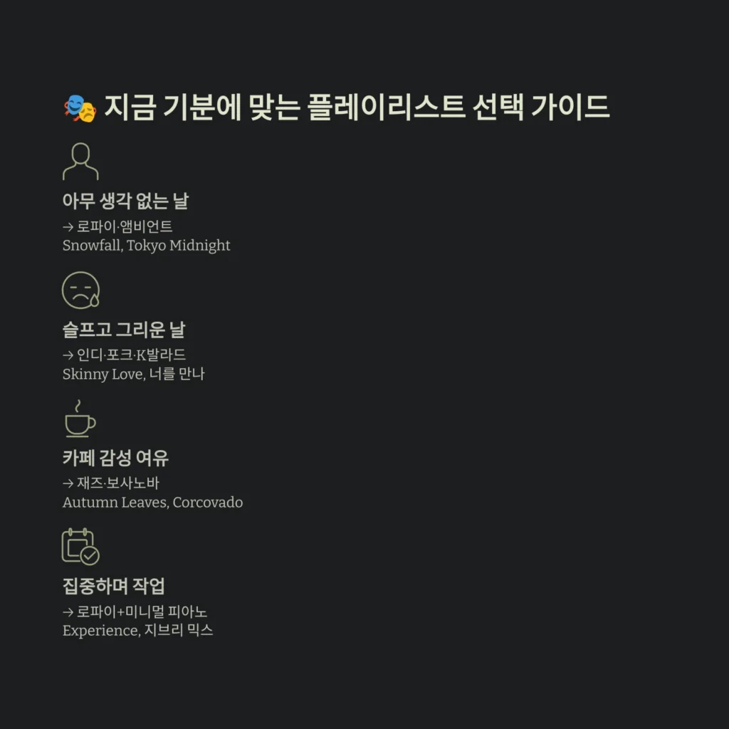 지금 기분에 맞는 플레이리스트 선택 가이드