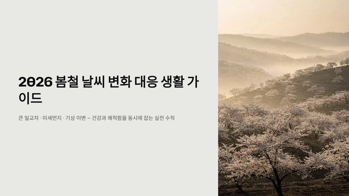 2026 봄철 날씨 변화 대응 생활 가이드