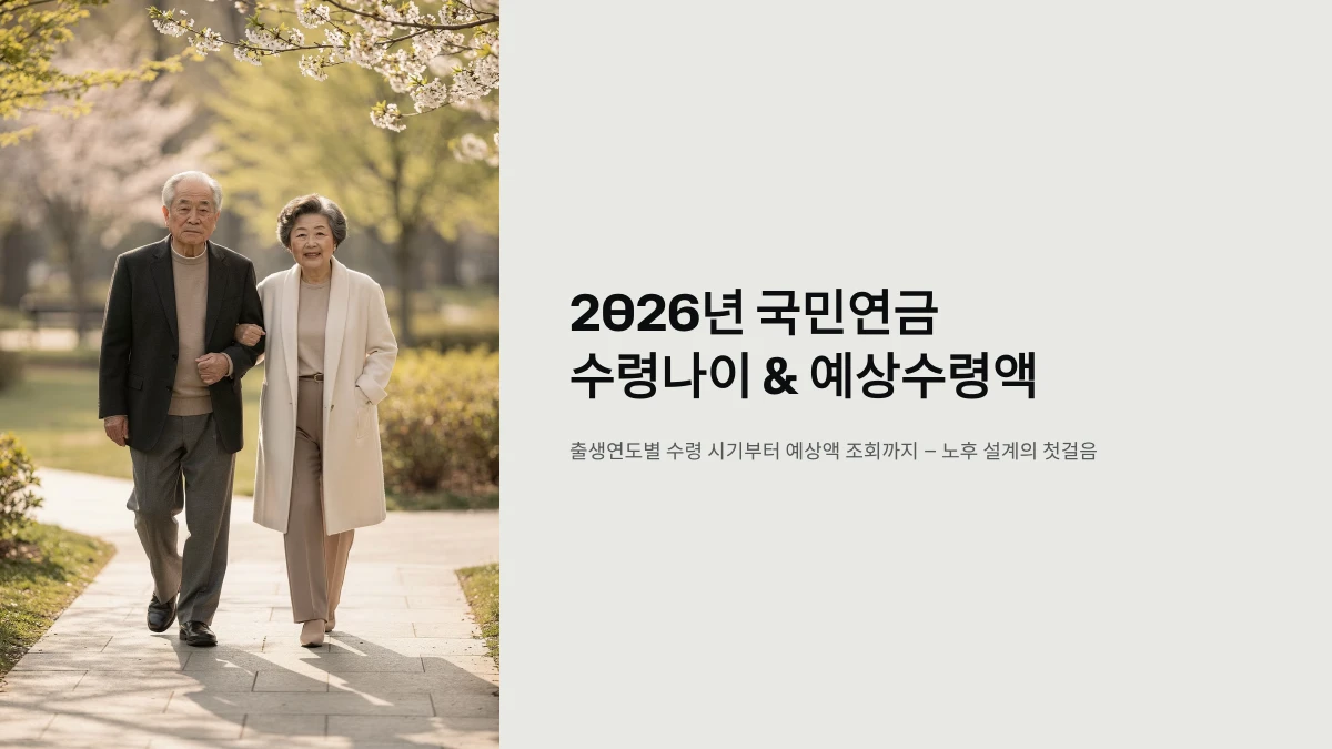 2026년 국민연금수령나이 & 예상수령액