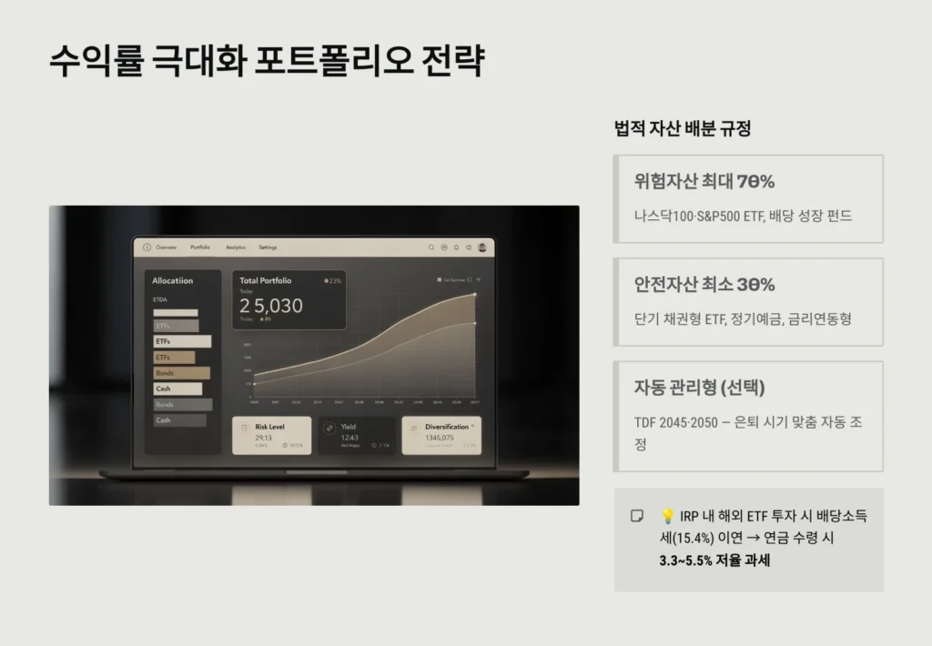 퇴직연금 IRP 완벽 활용법: 세액공제 혜택부터 노후 준비까지 3 수익률 극대화 포트폴리오 전략