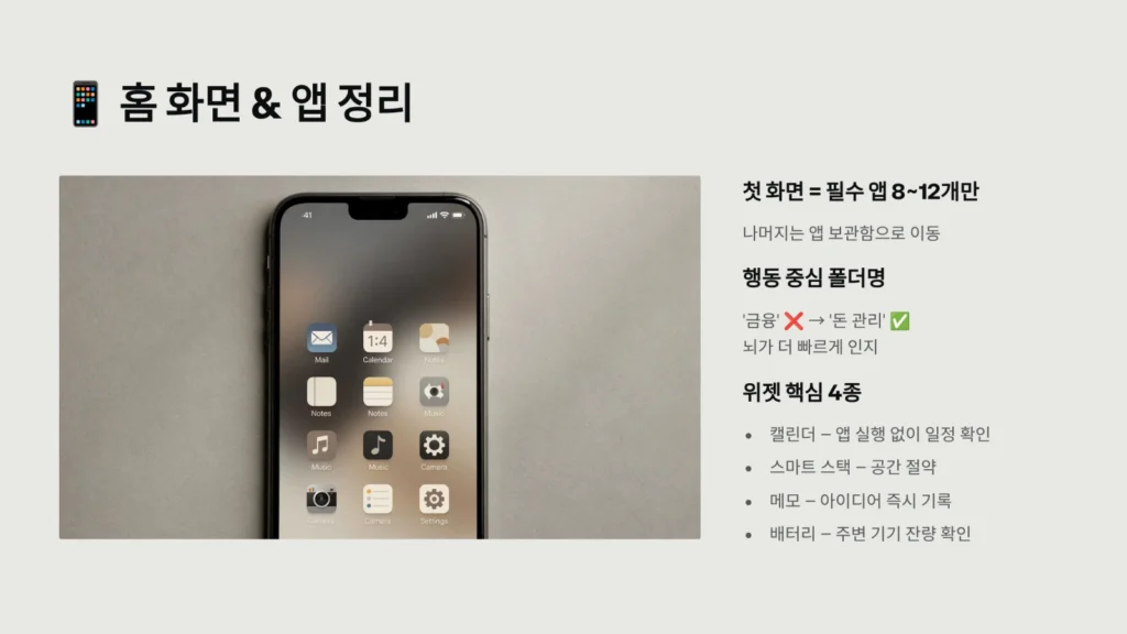 홈 화면 & 앱 정리