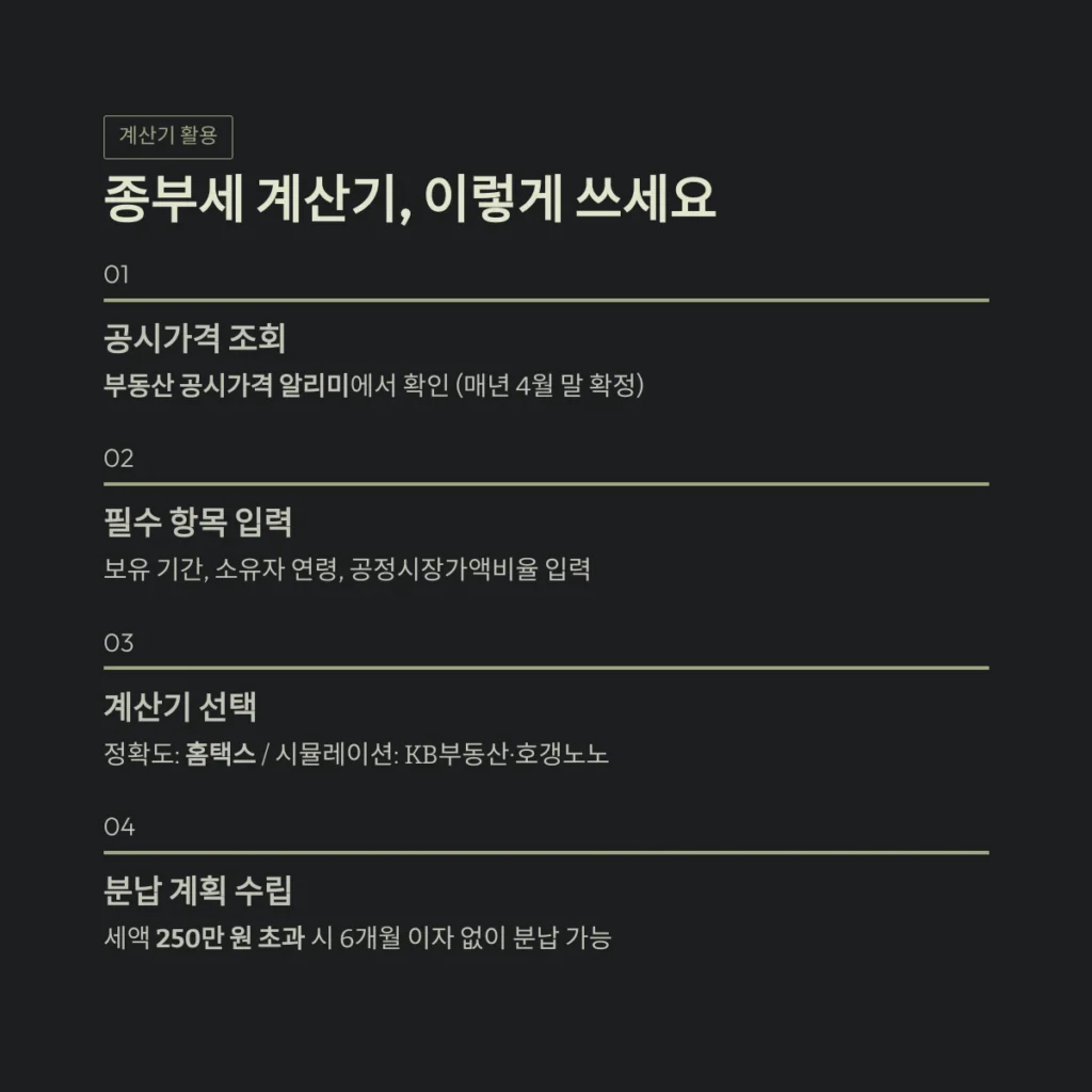 종부세 계산기, 이렇게 쓰세요