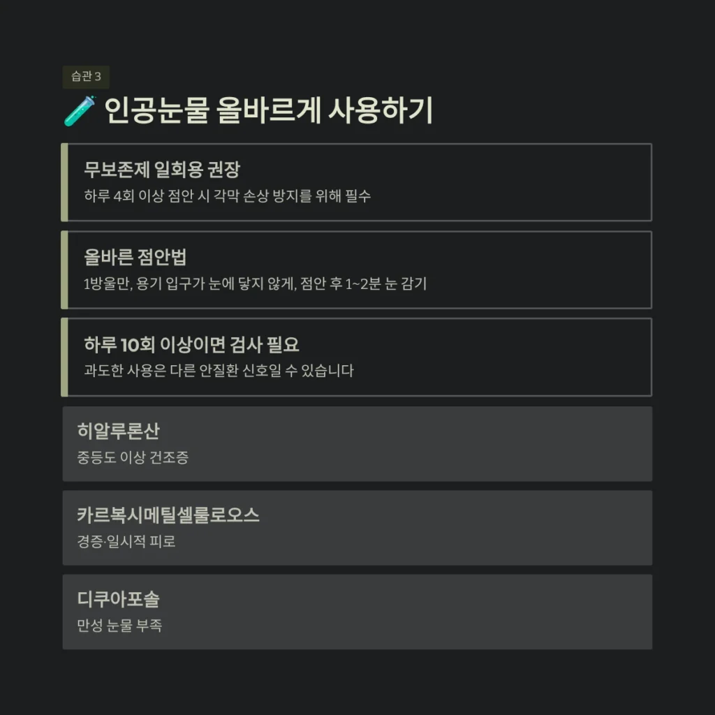 인공눈물 올바르게 사용하기